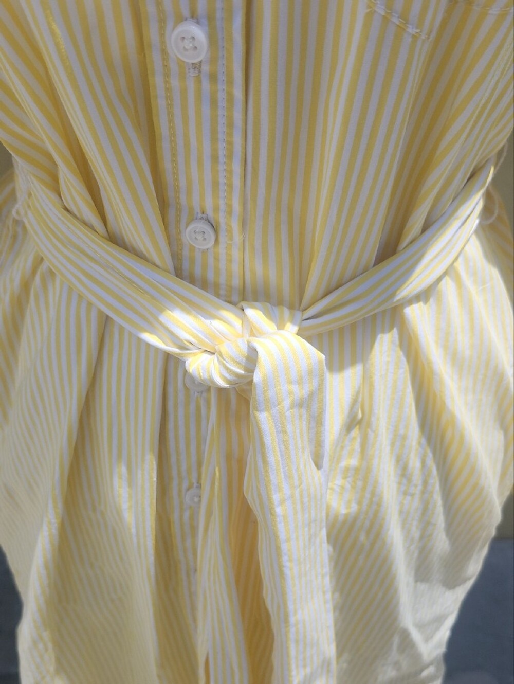 J. Crew Pale Yellow Striped Long-Sleeve Shirt Dress - Picture 11 of 11
